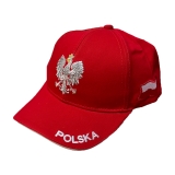czapka z daszkiem POLSKA dziecięca czerwona