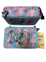 piórnik 3-komory z wyposażeniem STITCH NIEBIESKI