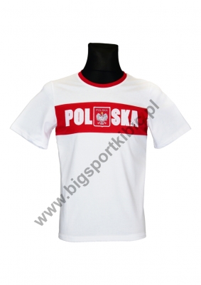 koszulka bawełniana kibica POLSKI pas KB-30