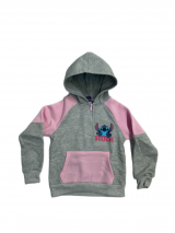 bluza STITCH kangur szara róż