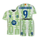 strój sportowy BARCELONA LEWANDOWSKI limonka 