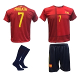strój piłkarski + getry MORATA Hiszpania