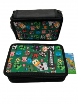 piórnik 3-komory z wyposażeniem MINECRAFT PIKSELE wzór D12
