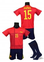 strój piłkarski + getry SERGIO RAMOS Hiszpania