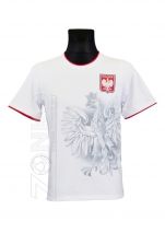 koszulka bawełniana kibica POLSKI biała cień orła (KB-14)