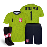 strój sportowy + getry SKORUPSKI Polska limonka