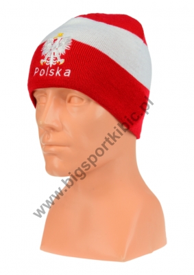 czapka jesień/zima POLSKI pas  (napis) wzór C-19