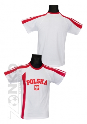 koszulka bawełniana kibica POLSKI biała (KB-18)