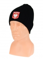  czapka zimowa POLSKI czarna (herb) wzór G-02