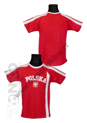 koszulka bawełniana kibica POLSKI  czerwona (KB-12)