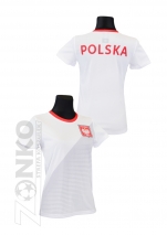 koszulka sportowa DAMSKA POLSKI biała (K-28)