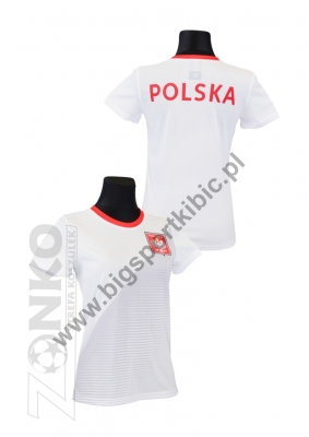 koszulka sportowa DAMSKA POLSKI biała (K-28)