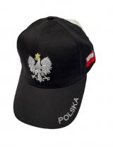 czapka z daszkiem czarna POLSKA mały orzeł napis
