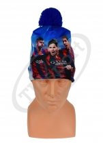 czapka zimowa FC BARCELONA drukowana 