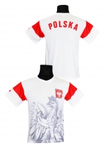 koszulka sportowa kibica POLSKI biała orzeł (K-03)
