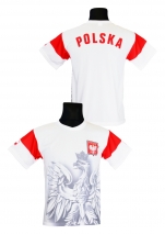koszulka sportowa kibica POLSKI biała orzeł (K-03)